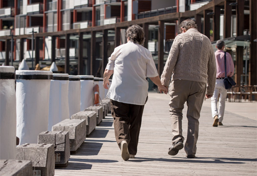 Old Couple Walking